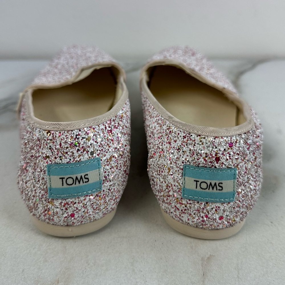 NWOT Toms Alpargata Natural Glitter Slip On Shoes Sneakers Flats Loafers, 8.5 - Picture 10 of 13